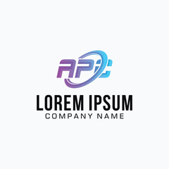 letter A P C design logo illustration gradient color full template