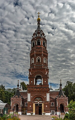 Fototapeta na wymiar Pokrovo - Vasilievsky cathedral, years of construction 1874 - 1911. City of Pavlovsky Posad, Russia