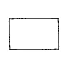 Abstract Black Simple Line Rectangular Frame Doodle Outline Element Vector Design Style Sketch Isolated Illustration For Wedding And Banner