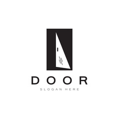 simple open door abstract logo, with geometric shapes,For building construction,contractors, business property and construction companies,vector.