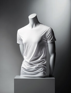 gender neutral mannequin white T-shirt mockup 