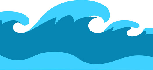 Fototapeta na wymiar Ocean wave illustration flat design style. Blue ocean wave illustration.