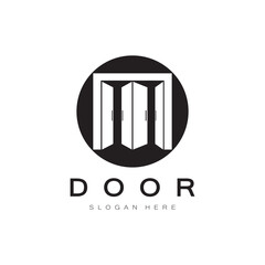 simple open door abstract logo, with geometric shapes,For building construction,contractors, business property and construction companies,vector.