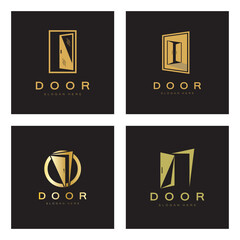 simple open door abstract logo, with geometric shapes,For building construction,contractors, business property and construction companies,vector.