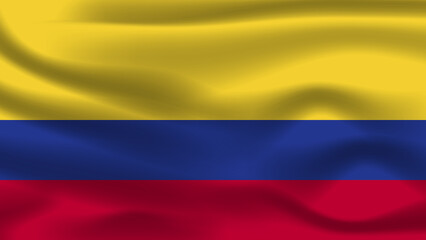 Illustration concept independence Nation symbol icon realistic waving flag 3d colorful Country of Colombia