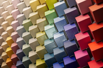 Fototapeta na wymiar Multicolored cubes. Palette of colors and shades, range of colours