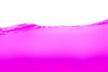 Drink clean pink water in a glass and the bubbles look like splashes and waves.