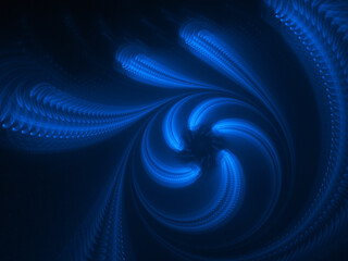 blue fractal on black