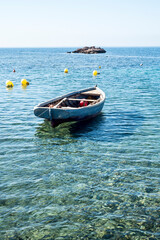 Fototapeta premium Fishing boats on the shore of the Mediterranean Sea in Spain