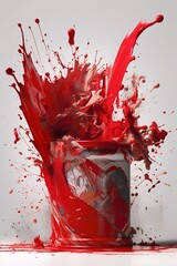 Red Paint Can Paint Explosion Wallpaper