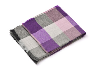 Folded soft plaid woolen scarf