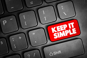 Keep It Simple text button on keyboard, concept background