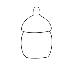 hand drawn illustration of bottle baby milk drink hand drawn organic line