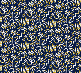 Seamless scribble pattern, striped modern pop art print.