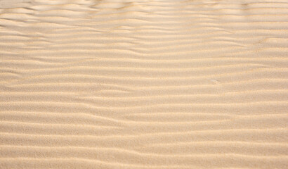 Fototapeta na wymiar Natural textured background of yellow sand with vertical wavy lines.