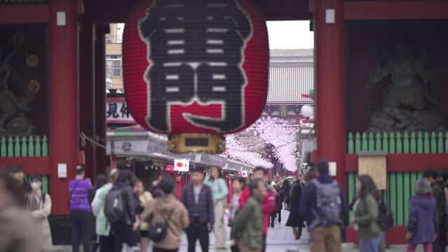 東京を観光する訪日外国人観光客　インバウンド　浅草寺
