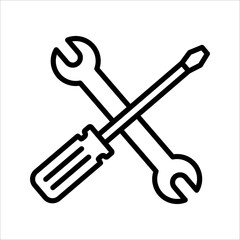 Repair icon vector, Tool icon symbol isolated, on white background, eps 10.