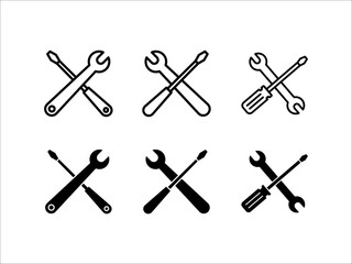 Repair icon vector, Tool icon symbol isolated, on white background, eps 10.