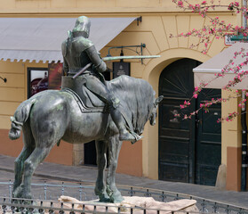 Statue of St George on a horse near Stone Gate, Upper Town, Zagreb, Croatia