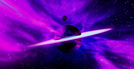 Naklejka premium bright planets cosmos universe stars 3d
