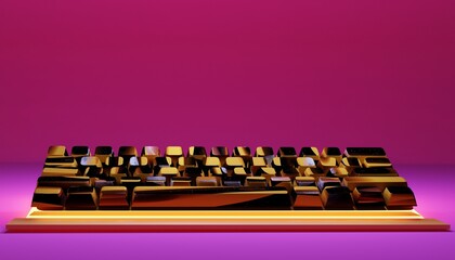 bright keyboard with 3d art pattern