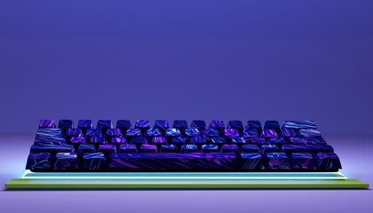 bright keyboard with 3d art pattern
