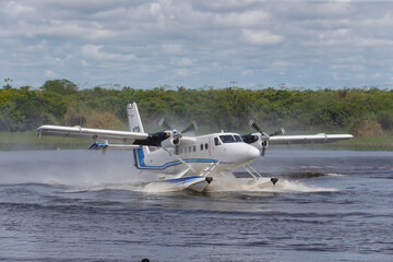 Fototapeta na wymiar Water plane in rivers of the Amazon