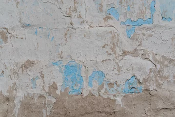 Selbstklebende Fototapete Alte schmutzige strukturierte Wand Weathered cracked plaster background. Damaged wall texture with peeling paint, shabby vintage rustic surface.
