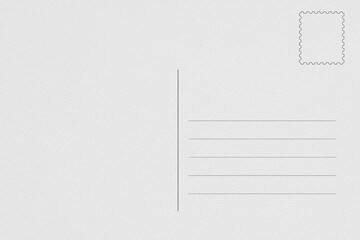 Backside of blank postcard with space for text