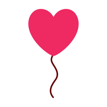 heart shaped balloon vector icon with white background