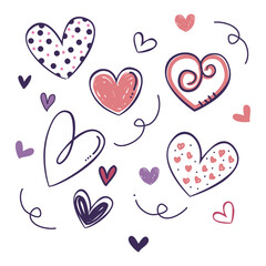 valentine hearts cartoon vector icon with white background 