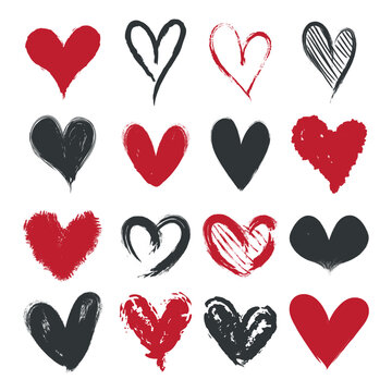 hearts vector icon with white background