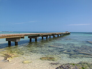 Beach Boardwalk to the Atlantic ocean in Key West Florida. 