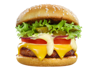 Delicious burger cut out