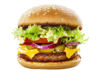 Delicious burger cut out