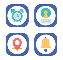 vector image set of office icons with white background