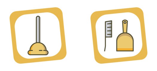 vector image icon set of household elements with white background