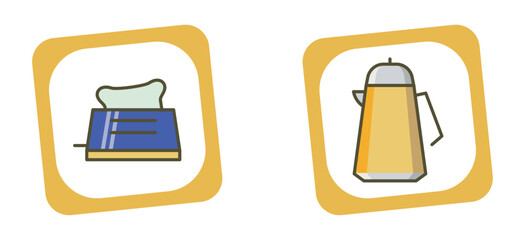 vector image icon set of household elements with white background