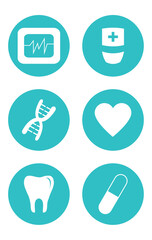vector image of set of medicine icons with white background
