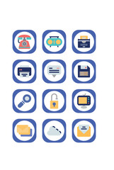 vector image set of office icons with white background