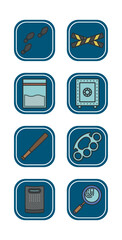 vector image of police icon set with white background