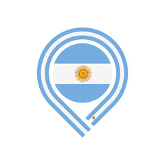 map pin icon of argentinian flag. vector illustration isolated on white background