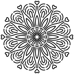 Round ornament pattern. Stencil. Mandala. Ethnic decorative background. Vector illustration.