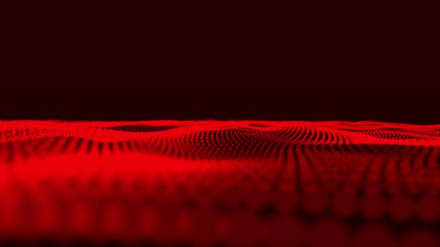 red abstract background.  Red color abstract background with dynamic elements of waves. Dots Wave Abstract Digital Technology Background. Abstract trapcode mir white color dots wave isolated 