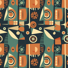 Mid-Century Abstract Vector Pattern 