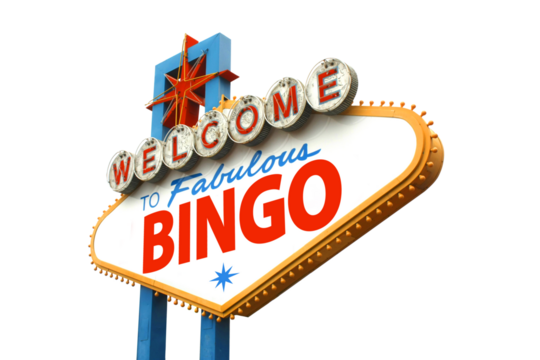 Bingo on Las vegas sign / transparent background	