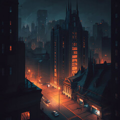 panorama Night city