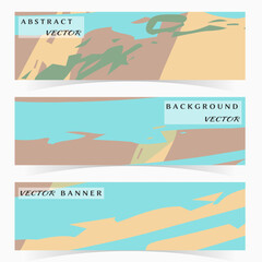 Abstract painting, strokes and doodles banner set. Website header with place for your text, social media advertisement. Hand drawn texture creative abstract design, sale brochure templates. Modern art