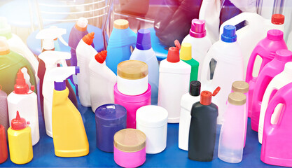 Plastic bottles for household chemicals