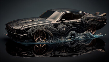 Modern car concept, creative wallpaper of a supercar, background